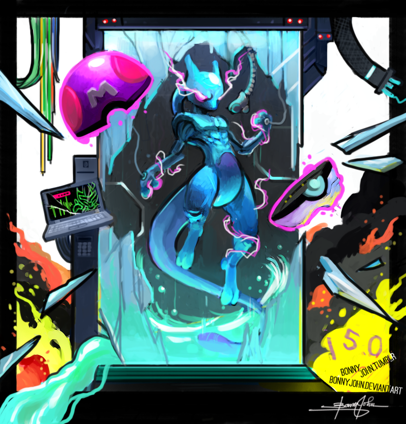 Illustration for article titled Mewtwo x Akira! Pokemon One a Day!